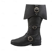 cheap Footwear-Retro Vintage Medieval Renaissance Shoes Flat Jazz Boots Ren Faire Pirate Viking Crusader Men&#039;s Celtic Pirate Halloween Carnival Masquerade LARP Ren Faire Adults Shoes