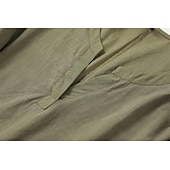 voordelige Overhemden-Dames Overhemd Blouse Katoenen linnen overhemden Effen Basic Lange mouw V-hals Lange tops Casual Dagelijks Zwart Wit Blozend Roze Leger Groen blauw Zomer Lente
