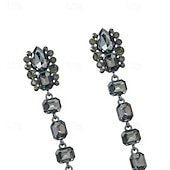 abordables Boucles d&#039;oreilles-Femme Boucle d&#039;Oreille Créoles Longue Précieux mode simple Imitation de diamant Des boucles d&#039;oreilles Bijoux Noir Pour Mariage Soirée 1 paire