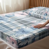 abordables Sábanas y funda de almohada-Juego de sábanas ajustables con patrón de primavera a rayas florales 100% algodón, sábanas sedosas y transpirables ultra suaves, sábanas con bolsillos profundos, tamaño queen king de 3 piezas