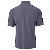 economico Casual da lavoro-Per uomo Camicia camicia di lino Camicia in lino e cotone Camicia in cotone bianco Camicia con colletto cinese Camicia con colletto alla coreana Liscio Da mare Strada Nero Bianco Blu marino Blu