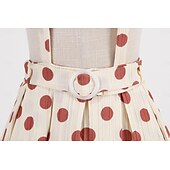 olcso Ruhák-Retró 1950-es Rockabilly Szoknya Swing ruha Flare ruha Pöttyös Női Mindszentek napja Álarcos mulatság Hétköznapi Lánybúcsú Felnőttek Szoknya Hazatérő ruhák