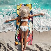 cheap Beach Towel Sets-Patchwork Floral Beach Towel,Beach Towels for Travel, Quick Dry Towel for Swimmers Sand Proof Beach Towels for Women Men Girls Kids, Cool Pool Towels Beach Accessories Absorbent Towel