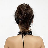tanie Koki-Koki Kok do włosów Włosie synetyczne Kawałek włosów Przedłużanie włosów Falowana Bouncy Curl Impreza Codzienny Dzienne zużycie Brązowy
