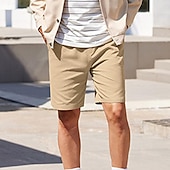 baratos Calções Estilo Casual-Homens Calção Shorts casuais Bolsos Com Cordão Cintura elástica Tecido Conforto Curto Ao ar livre Diário Casual Boho Preto Branco