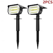お買い得  屋外スポットライト-4本 2個 1個 50 W LEDソーラーライト 多機能 ソーラー駆動 赤外線センサー 温白色 ホワイト 3.7 V # LEDビーズ