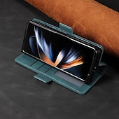tanie Etui do telefonów Samsung-telefon Kılıf Na Samsung Galaxy Z Fold 5 Z Fold 4 Z Fold 3 Etui na karty portfela Magnetyczne Ochrona całego ciała Stopka Retro PC Skóra PU