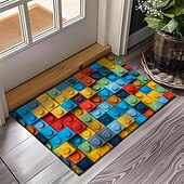 cheap Doormats-Rainbow Bricks Doormat Floor Mats Washable Rugs Kitchen Mat Non-Slip Oil Proof Rug Indoor Outdoor Mat Bedroom Decor Bathroom Mat Entrance Rug