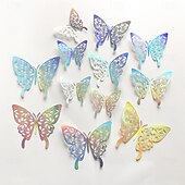 cheap Mr &amp; Mrs Wedding-24 Pcs 3D Butterfly Wall Stickers Cake Balloon Decorative Accessories for Wedding Festivals and Parties in Foreign Trade