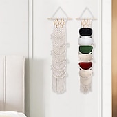 economico Decorazioni da parete-supporto per cappello della boemia organizzatore appeso in cotone per berretti e sciarpe supporto per cappelli arazzo organizzatore decorazione da parete organizzatore per cappelli appeso supporto per