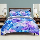 preiswerte Bettbezug-Sets-Bettbezug-Set mit blauem Farbverlauf und Muster, Bettdecken-Set, weiches 3-teiliges Luxus-Baumwoll-Bettwäsche-Set, Heimdekoration, Geschenk, King-Size-Bett, Queen-Size-Bett, dreiteiliges Set