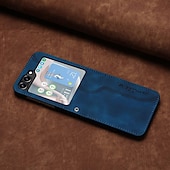 Недорогие Чехлы для Samsung-телефон Кейс для Назначение SSamsung Galaxy Z Flip 5 Z Flip 4 Z Flip 3 Откидная крышка Защита от удара Ретро ПК Кожа PU