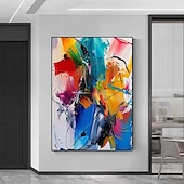 voordelige Abstracte schilderijen-kleurrijk pattle knife schilderij handgemaakt schilderij extra groot abstract schilderij groot canvas kunst schilderij voor woonkamer oversized muurkunst moderne abstracte kunst schilderij voor