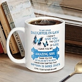 cheap Mugs &amp; Cups-Cofee Mug ,To My Dear Daughter-In-Law 3D Print Mug,Ceramic Funny Coffee Mug White 1.2oz/330ml