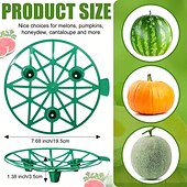 preiswerte Zubehör für die Pflanzenpflege-10er-Pack Pflanzen-Melonenstützen, Käfige, Wiegen, Rankgitter für Wassermelone, Melone, Kürbisse, Erdbeeren – vermeidet Bodenfäule – wiederverwendbar (runde Wassermelonenstütze)