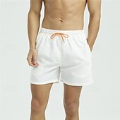 お買い得  メンズアクティブショーツ-男性用 スウェットショーツ ショーツ スポーツ 日常 速乾性 快適 ポケット ドローストリング 弾性ウエスト 平織り ショート 体操服 カジュアル アクティブウェア ブラック ホワイト マイクロエラスティック