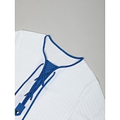 economico T-shirt in maglia a coste-Per uomo Maglietta Maglietta a Maglia a Coste Camicia a Maniche Lunghe Manica Lunga Colletto Primavera &amp; Autunno Blocco di colori Moda Designer Essenziale Patchwork Coulisse Vacanza Streetwear Uscire