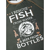 preiswerte Hobby T-Shirts-Herren T-Shirt mit kurzen Ärmeln I Rettungsfische  Bier Lustiges Angeltrink-Lifestyle Grafik-T-Shirt