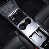 billiga Förvaring till bilen-6 st för tesla modell 3 modell y förvaringsbox mittarmstöd dold box mugghållare interiör arrangör biltillbehör
