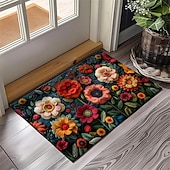 cheap Doormats-Mexico Folk Art Flowers Doormat Non-Slip Oil Proof Rug Indoor Outdoor Mat Bedroom Decor Bathroom Mat Entrance Rug Door Mat