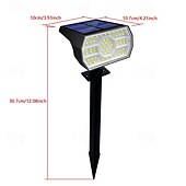 お買い得  屋外スポットライト-4本 2個 1個 50 W LEDソーラーライト 多機能 ソーラー駆動 赤外線センサー 温白色 ホワイト 3.7 V # LEDビーズ