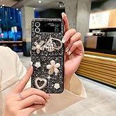 Χαμηλού Κόστους Samsung Θήκη-τηλέφωνο tok Για Samsung Galaxy Z Flip 7 Z Flip 6 Z Flip 5 Z Flip 4 Z Flip 3 για γυναίκες κορίτσι Bling Glitter Shiny Ανθεκτική σε πτώσεις Καρδιά TPU