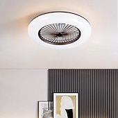 cheap Ceiling Lights-Ceiling Fans with Lights, 55cm Modern Low Profile Ceiling Fan, 72W Flush Mount, 3 Colors, 3 Speeds, Dimmable Ceiling Fan with Light 110-240V