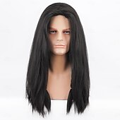 abordables Perruques de personnages de films-Perruques de cosplay Noir Bouclé Cheveux synthétiques Long Perruques Homme Perruques Pour la fête