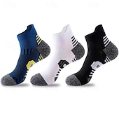 お買い得  メンズソックス-男性用 3パック マルチパック ソックス アンクルソックス ランニングソックス カジュアルソックス ブラック ホワイト カラー カラーブロック スポーツ カジュアル 日常 ベーシック 普通の厚さ 春 秋 ファッション