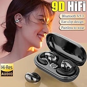 ieftine Căști Wireless-Căști pentru conducție osoasă fără durere Bluetooth 5.3 căști wireless impermeabile pentru sport cu microfon clip pentru ureche