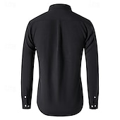 preiswerte Button-Down-Hemden für Herren-Herren Hemd Sommerhemd Knopfhemd Lässiges Hemd Schwarz Weiß Marineblau Blau Grau Langarm Glatt Umlegekragen Festtage Urlaub Button-Down Bekleidung Modisch Brautkleider schlicht Komfortabel