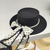 お買い得  ファシネーターと帽子-レトリ／ヴィンテージ 1950年代風 ロカビリー 麦わら帽子 水玉柄 水玉 仮装 女性用 マスカレード バケーション カジュアル／普段着 ビーチ 大人 ハット