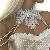 abordables Boléros de Mariage-Wraps de mariée Elégant Sans Manches Polyester Boléros de Mariage Avec Imitation Perle Pour Mariage Eté