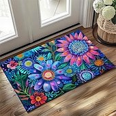 cheap Doormats-Pointillism Flowers Doormat Floor Mats Washable Rugs Kitchen Mat Non-Slip Oil Proof Rug Indoor Outdoor Mat Bedroom Decor Bathroom Mat Entrance Rug