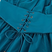 economico Vestito-abito da vacanza rinascimentale medievale vintage retrò, abito da festa in maschera, outlander, da donna, per halloween, festa di nozze, sca, abbigliamento medievale