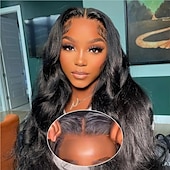 economico Parrucche lace front capelli veri-Parrucche anteriori in pizzo a onda del corpo capelli umani 6x4 parrucche anteriori in pizzo trasparenti HD parrucche di capelli umani pre pizzicate con i capelli del bambino Parrucche frontali in