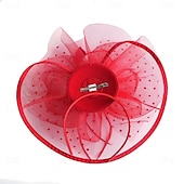 billige Bryllupshodeplagg-fascinators Hatter Hodeplagg organza Fedora Solhatt Topplue Hesteløp cocktail Elegant Årgang Med Fjær Sløyfer Hodeplagg Hodeplagg