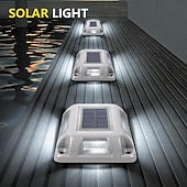 economico Luci a terra-Luci solari per vialetto, lampada da ponte per passerella Lampada a LED per gradini per scale esterne ad energia solare per cortile, patio, giardino