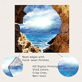 billiga Ocean Beach Gobeläng-landskap hav grotta hängande gobeläng väggkonst stor gobeläng väggmålning dekor fotografi bakgrund filt gardin hem sovrum vardagsrum dekoration
