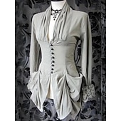 abordables Hauts-Rococo Victorienne Médiéval Blouse / Chemise Corset Vampire Marie-Antoinette Elfe Dentelle Couleur Unie Femmes Fantaisie Royal Steampunk Halloween Carnaval Mascarade Performance Événement / Fête