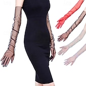 billige Tilbehør og mer-Retro / vintage 1950-tallet 1920-tallet Lange hansker Den store Gatsby Bryllupsgjest Kostyme Dame Maskerade Bryllup Fest / aften Bryllupsmottagelse Voksne Hansker