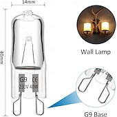 お買い得  LEDバイピンライト-10 個 g9 40 ワット 220v 2 ピンハロゲン電球ウォームホワイト 3000 k 360 ビーム角オーブン電子レンジクリスタルランプ天井ファンライト