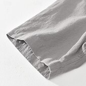economico Casual da lavoro-Per uomo Camicia Camicia di lino Camicia in cotone e lino Camicia bianca di cotone Camicia con colletto cinese Camicia con colletto alla coreana Semplice Vacanza Streetwear Bianco Blu reale Grigio