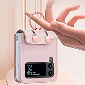 お買い得  サムスン用ケース-電話 ケース 用途 サムスンのギャラクシー Zフリップ6 Z Flip 5 Z Flip 4 Z Flip 3 フリップカバー バンカーリング カード挿入口 耐衝撃 レトロ風 PC PUレザー