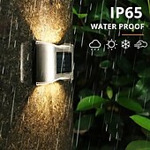 cheap Outdoor Wall Lights-2/4pcs Solar Wall Light Up and Down Outdoor IP65 Waterproof LED Step Light Solar Fence Lights For Outdoor Yard Garden Lawn Patio Courtyard Fences Driveway Pathway Decoration