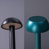 cheap Table Lamps-Rechargeable Mushroom Table Lamp, Portable Wireless Touch Desk Lamp, LED Night Light with Dimmable Brightness for Living Room, Home Office, Restaurant
