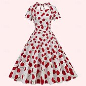 olcso Ruhák-Retró 1950-es Rockabilly Ruhák A-Line ruha Swing ruha Gyümölcs Női Mindszentek napja Farsang Álarcos mulatság Hétköznapi viselet Lánybúcsú Felnőttek Ruha Hazatérő ruhák