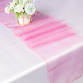 abordables Monsieur et Madame Mariage-10 pièces drapeau de table en fil de verre minimaliste moderne 30*275 cm drapeau de table de banquet de mariage d&#039;hôtel