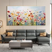 Handgefertigtes Ölgemälde auf Leinwand, Wandkunst, Dekoration, moderne abstrakte Blumenlandschaft für Heimdekoration, gerolltes, rahmenloses, ungedehntes Gemälde preiswerte Blumen-/Botanische Gemälde-Handgefertigtes Ölgemälde auf Leinwand, Wandkunst, Dekoration, moderne abstrakte Blumenlandschaft für Heimdekoration, gerolltes, rahmenloses, ungedehntes Gemälde