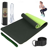 voordelige Anti-stress-tpe6mm tweekleurige yogamat set van vijf stuks voor sport fitness stretching latex 2080 weerstandsriem wordt geleverd met rugzakriem